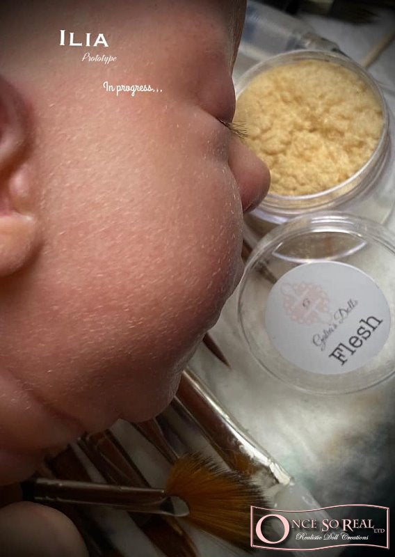 Originální prášek na  realistické Lanugo Baby Flaum Flesh - tělový